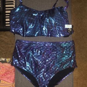 TORRID holographic mermaid high waisted bikini set 2X
